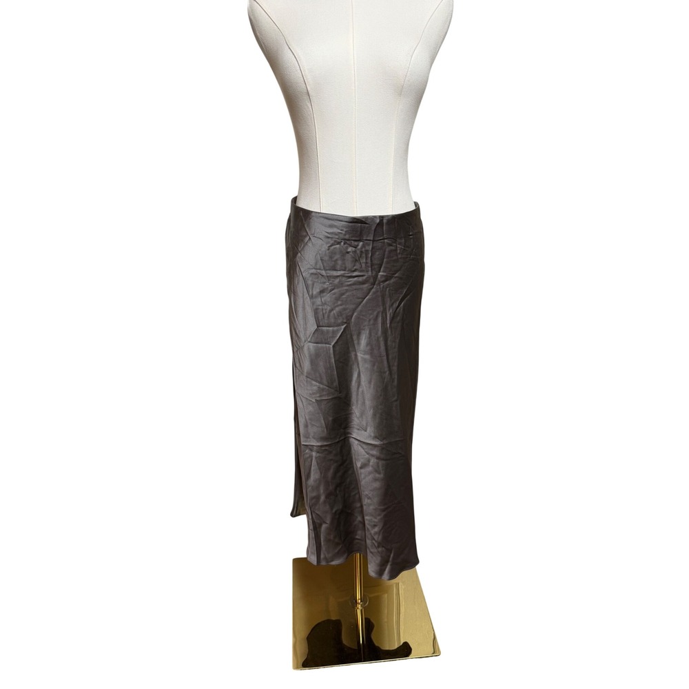 Quince 100% Washable Silk Skirt Grey Midi Slip Skirt Size M LB22647-CMA01-4700
